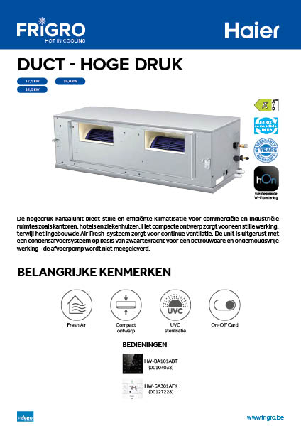Haier Duct Hoge Druk - NL