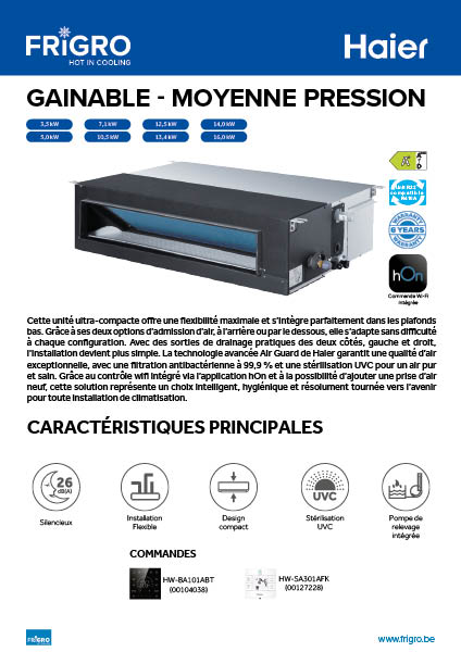 Haier Duct Medium Druk - FR
