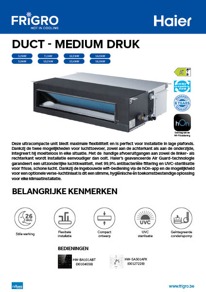 Haier Duct Medium Druk - NL