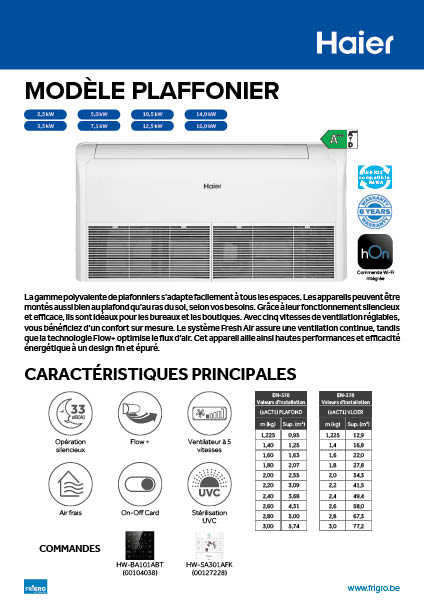 Haier Plafondonderbouw - FR