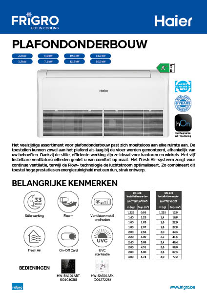 Haier Plafondonderbouw - NL